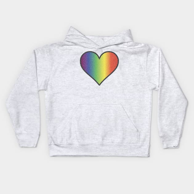 Stipple Rainbow Heart Kids Hoodie by slice_of_pizzo